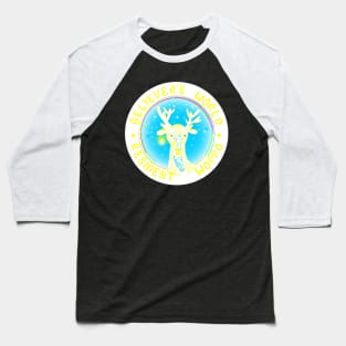 With Text  Plain Bright Colors Version - Believer's World with Resident Woppo Baseball T-Shirt